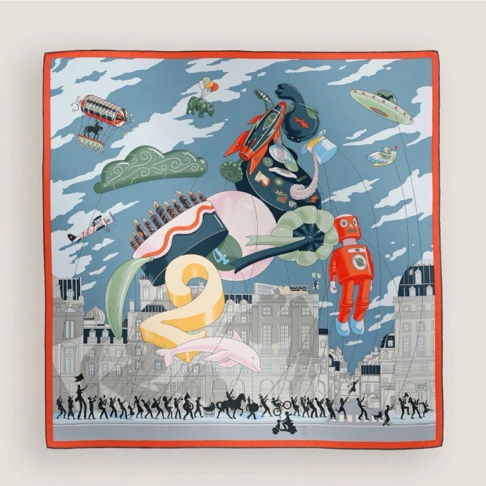 Hermes Multicolor Silk Scarf
